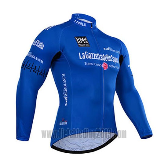 2015 Fietskleding Giro D'italie Blauw Lange Mouwen en Koersbroek